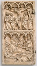 Leaf from a Diptych with the Crucifixion and Nativity