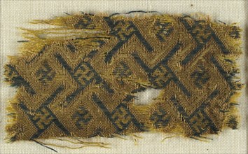 Textile with Interlacing Bands forming Swastika Figures