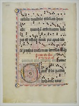 Manuscript Leaf with Initial G