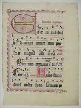 Manuscript Leaf with Initial E