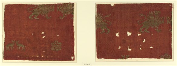 Textile with Griffin and Fawn Design