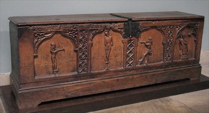 Chest with Relief Figures of Saints Sebastian and Blaise