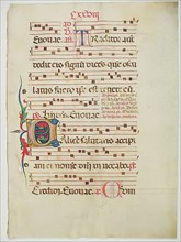 Manuscript Leaf with Initial C