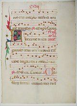 Manuscript Leaf with Initial L