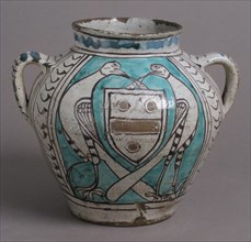 Two-Handled Jar with Birds and a Coat of Arms