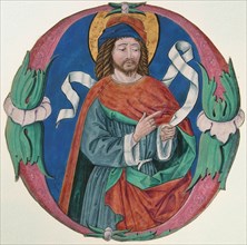 Manuscript Illumination with the Figure of a Saint in an Initial O