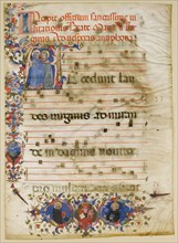 Manuscript Leaf with the Visitation in an Initial A and Cardinal Adam Easton...
