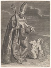 Saint Augustine, appearing to a child on a beach, ca. 1662-95.