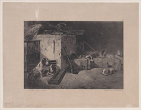 Interior of the Kennel, from the series Hunting Scenes, 1829.