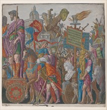 Sheet 2: A triumphal chariot, from The Triumph of Julius Caesar, 1599.