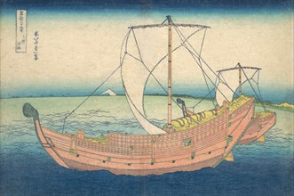 At Sea off Kazusa (Kazusa no kairo), from the series Thirty-six Views of Mount Fuji (Fugaku sanjurokkei), ca. 1830-32.