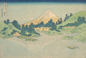 Reflection in Lake at Misaka in Kai Province (Koshu Misaka suimen), from the series Thirty-six Views of Mount Fuji (Fugaku sanjurokkei), ca. 1830-32.