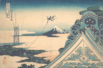 Honganji at Asakusa in Edo (Toto Asakusa Honganji), from the series Thirty-six Views of Mount Fuji (Fugaku sanjurokkei), ca. 1830-32.