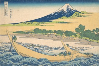 Tago Bay near Ejiri on the Tokaido (Tokaido Ejiri Tago no ura ryaku zu), from the series Thirty-six Views of Mount Fuji (Fugaku sanjurokkei), ca. 1830-32.