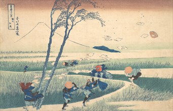 Ejiri in Suruga Province (Sunshu Ejiri), from the series Thirty-six Views of Mount Fuji (Fugaku sanjurokkei), ca. 1830-32.