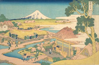 Fuji from the Katakura Tea Fields in Suruga (Sunshu Katakura chaen no Fuji), from the series Thirty-six Views of Mount Fuji (Fugaku sanjurokkei), ca. 1830-32.