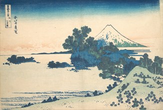 Shichirigahama in Sagami Province (Soshu Shichirigahama), from the series Thirty-six Views of Mount Fuji (Fugaku sanjurokkei), ca. 1830-32.