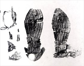 Fragments of a Pair of Sandals, Coptic, 4th century.