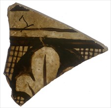 Grisaille Fragment with Plant Motif, Crusader, 1220-72. Style associated with the mid-1200s in France
