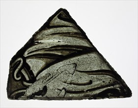 Glass Fragment, European, 14th century.