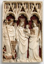 Plaque with Virgin and Child and Saints, Franco-Netherlandish, 15th century (?).