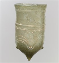 Glass Bell Beaker with White Trails, Frankish, late 5th-early 6th century.