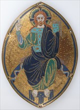 Plaque with Christ Blessing, French, ca. 1190-1200.