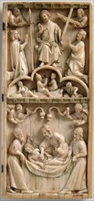 Leaf from an Ivory Diptych, French, 1250-1300. Kneeling Mary and Saint John