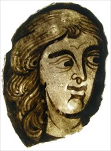 Glass Fragment, French, 13th-14th century.