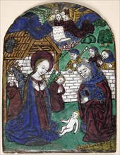 Plaque with Adoration of the Shephards, French, 15th century.