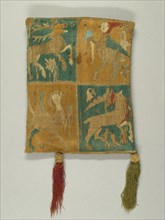 Purse with Two Figures under a Tree, French, 14th century.