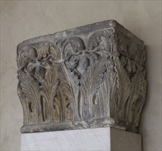Impost Block with Acanthus Decoration, French, 12th century.