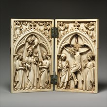 Diptych with Virgin and Child and Crucifixion, French, 14th century (?).