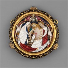 The Dead Christ with the Virgin, Saint John, and Angels, French, ca. 1390-1405.