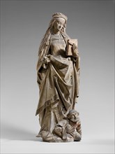 Saint Catherine of Alexandria, French, ca. 1475-1525. Saint Catherine stands over the figure of Emperor Maxentius