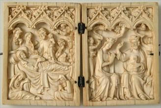 Diptych with Death and Coronation of the Virgin, French, 14th century.