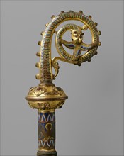 Head of a Crozier with a Serpent Devouring a Flower, French, ca. 1200-1220.