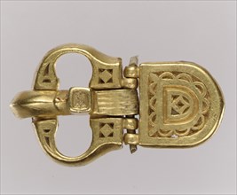 Gold Belt Buckle and Gold Strap End, Langobardic, ca. 600.