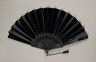 Mourning fan, American, 1880-89.