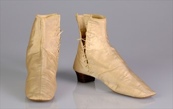 Walking boots, American, 1845-65.