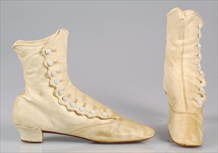 Wedding boots, American, 1865-79.
