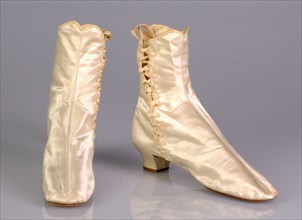 Wedding boots, American, 1873.