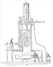 Nasmyth's patent steam hammer, 1844. Creator: Unknown.