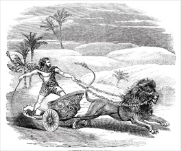 Carter's Lion Chariot Feat, 1844. Creator: Unknown.