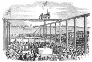 Ceremony of laying the first stone of the Birkenhead Docks, 1844. Creator: Unknown.