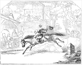 Scene from "Harlequin and Johnny's Ride", at Astley's, 1844. Creator: Unknown.