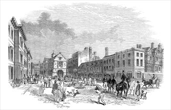 The market-place, Shrewsbury, 1845. Creator: Smyth.