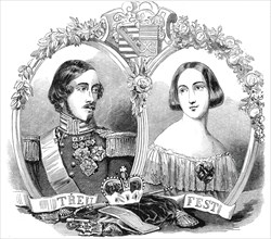 The Reigning Duke and Duchess of Saxe-Coburg-Gotha, drawn by Baugniet, 1845. Creator: Unknown.