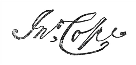 Autograph of Sir John Cope, 1845. Creator: Unknown.