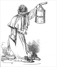 Night watchman with lantern, 1845.  Creator: Unknown.